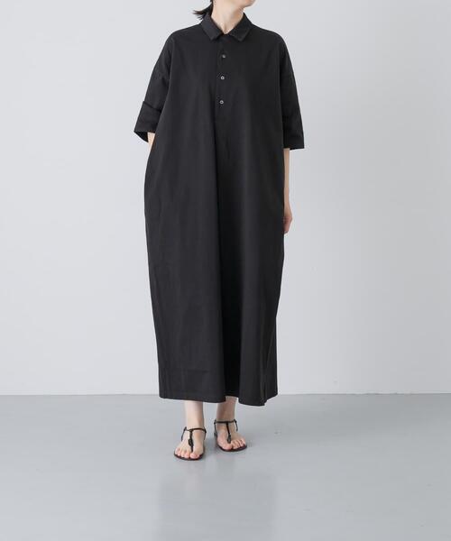 かぐれ（カグレ）の「『2サイズ展開』オープンカラーカットワンピース（ワンピース・レディース・ネイビー/ブラック・1/0）」の21枚目の写真