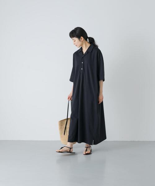 かぐれ（カグレ）の「『2サイズ展開』オープンカラーカットワンピース（ワンピース・レディース・ネイビー/ブラック・1/0）」の15枚目の写真