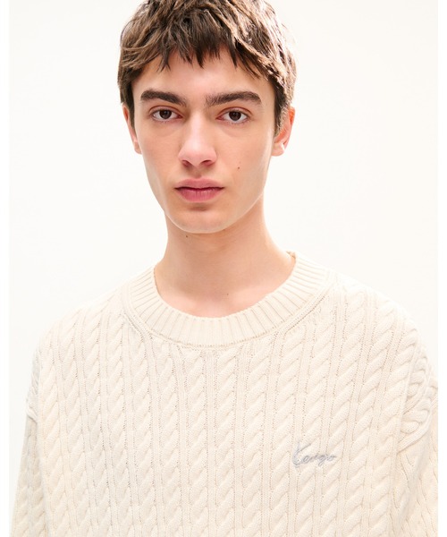 KENZO(ケンゾー)の「'KENZO Signature' エンブロイダリー ニット ジャンパー(その他トップス・メンズ・ホワイト系その他・X-LARGE/MEDIUM/SMALL/LARGE)」の1枚目の写真