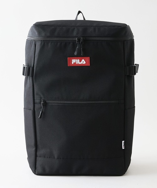 FILA(フィラ)の「【FILA/フィラ】【通勤・通学などデイリー使いに◎ 20L A4サイズ対応】スクエアデイパック PCポケット 部活 韓国ファッション ストリート(バックパック/リュック・メンズ・ブラック/レッド・FREE)」の5枚目の写真