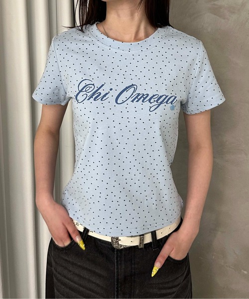sedacle girl(セダクルガール)の「スターチャームバイカラーT(Tシャツ/カットソー・レディース・ネイビー/ライトブルー/オフホワイト・FREE)」の2枚目の写真