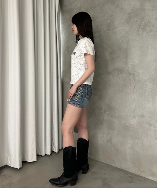 sedacle girl(セダクルガール)の「スターチャームバイカラーT(Tシャツ/カットソー・レディース・ネイビー/ライトブルー/オフホワイト・FREE)」の15枚目の写真