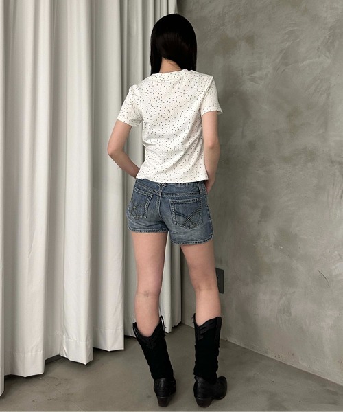 sedacle girl(セダクルガール)の「スターチャームバイカラーT(Tシャツ/カットソー・レディース・ネイビー/ライトブルー/オフホワイト・FREE)」の17枚目の写真