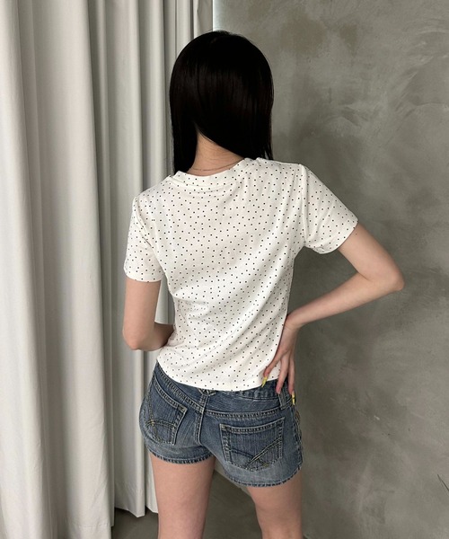 sedacle girl(セダクルガール)の「スターチャームバイカラーT(Tシャツ/カットソー・レディース・ネイビー/ライトブルー/オフホワイト・FREE)」の13枚目の写真