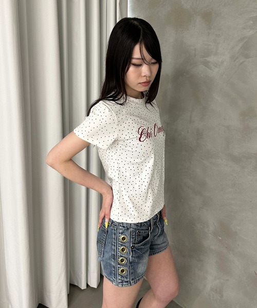 sedacle girl(セダクルガール)の「スターチャームバイカラーT(Tシャツ/カットソー・レディース・ネイビー/ライトブルー/オフホワイト・FREE)」の12枚目の写真