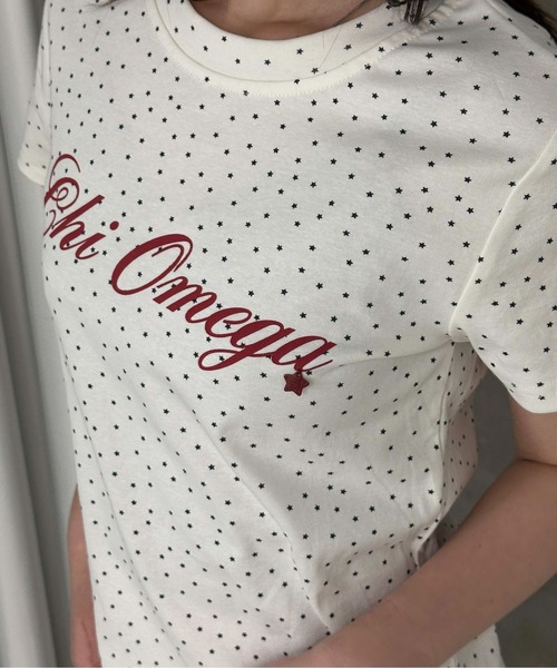 sedacle girl(セダクルガール)の「スターチャームバイカラーT(Tシャツ/カットソー・レディース・ネイビー/ライトブルー/オフホワイト・FREE)」の5枚目の写真
