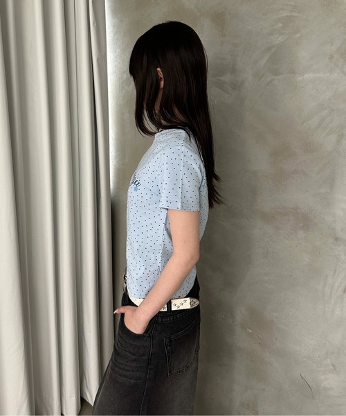 sedacle girl(セダクルガール)の「スターチャームバイカラーT(Tシャツ/カットソー・レディース・ネイビー/ライトブルー/オフホワイト・FREE)」の19枚目の写真