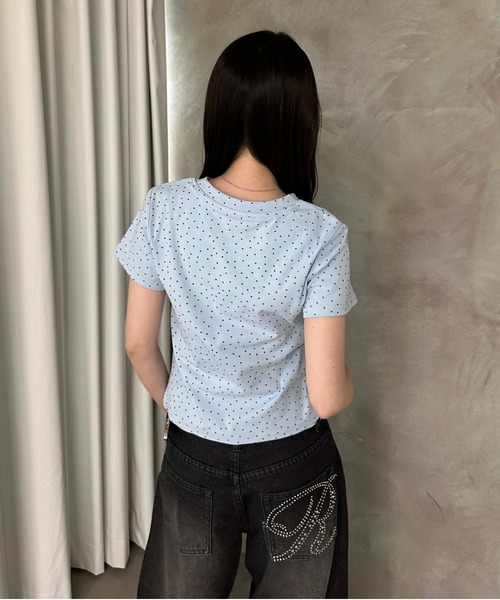 sedacle girl(セダクルガール)の「スターチャームバイカラーT(Tシャツ/カットソー・レディース・ネイビー/ライトブルー/オフホワイト・FREE)」の21枚目の写真