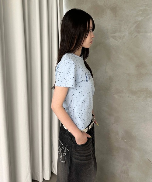 sedacle girl(セダクルガール)の「スターチャームバイカラーT(Tシャツ/カットソー・レディース・ネイビー/ライトブルー/オフホワイト・FREE)」の20枚目の写真