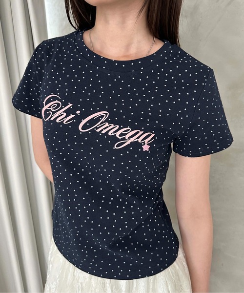 sedacle girl(セダクルガール)の「スターチャームバイカラーT(Tシャツ/カットソー・レディース・ネイビー/ライトブルー/オフホワイト・FREE)」の8枚目の写真