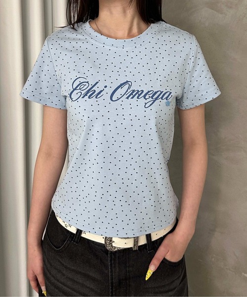 sedacle girl(セダクルガール)の「スターチャームバイカラーT(Tシャツ/カットソー・レディース・ネイビー/ライトブルー/オフホワイト・FREE)」の6枚目の写真