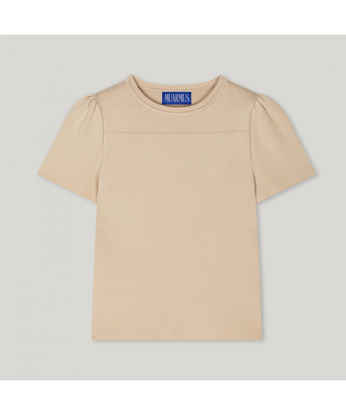 MUARMUS（ムアルムス）の「Taby Volume Puff Knit [Ivory] [Black]（ニット/セーター・レディース・ベージュ/アイボリー/ブラック・FREE）」の3枚目の写真