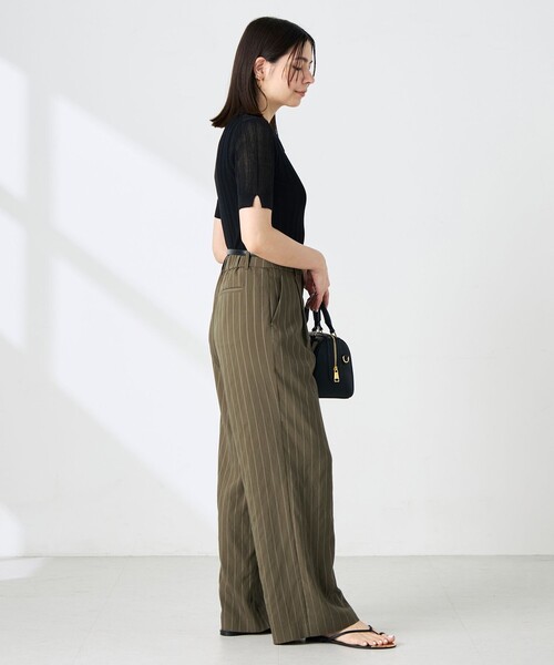 NOLLEY’S Sophi(ノーリーズソフィ)の「ウォッシャブルストライプタックパンツ(その他パンツ・レディース・カーキ/ホワイト系その他4・38/36/34)」の9枚目の写真