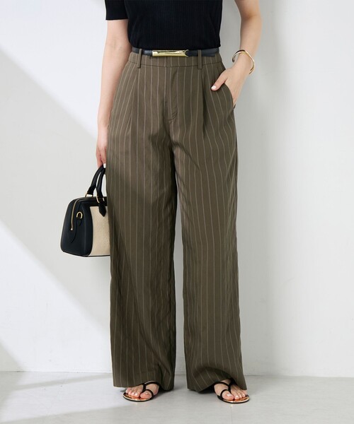 NOLLEY’S Sophi(ノーリーズソフィ)の「ウォッシャブルストライプタックパンツ(その他パンツ・レディース・カーキ/ホワイト系その他4・38/36/34)」の12枚目の写真