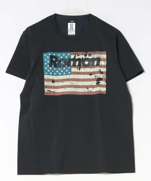 Romon（ロマン）の「ロマン【Romon】Standard T-shirts(America)（Tシャツ/カットソー・メンズ・ライトオリーブ/ホワイト/キャメル/ブラック系1・M/L/XL）」の3枚目の写真