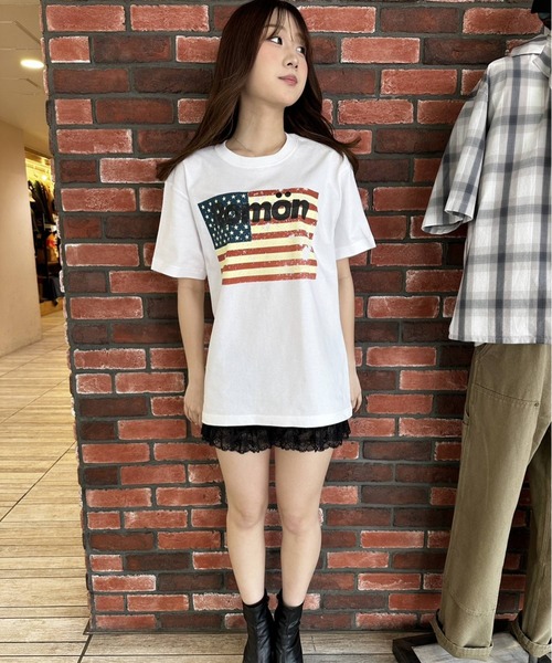 Romon（ロマン）の「ロマン【Romon】Standard T-shirts(America)（Tシャツ/カットソー・メンズ・ライトオリーブ/ホワイト/キャメル/ブラック系1・M/L/XL）」の5枚目の写真