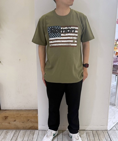 Romon（ロマン）の「ロマン【Romon】Standard T-shirts(America)（Tシャツ/カットソー・メンズ・ライトオリーブ/ホワイト/キャメル/ブラック系1・M/L/XL）」の10枚目の写真