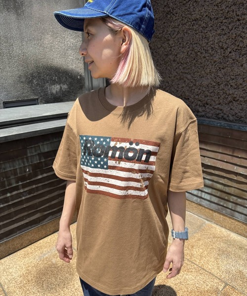 Romon（ロマン）の「ロマン【Romon】Standard T-shirts(America)（Tシャツ/カットソー・メンズ・ライトオリーブ/ホワイト/キャメル/ブラック系1・M/L/XL）」の11枚目の写真