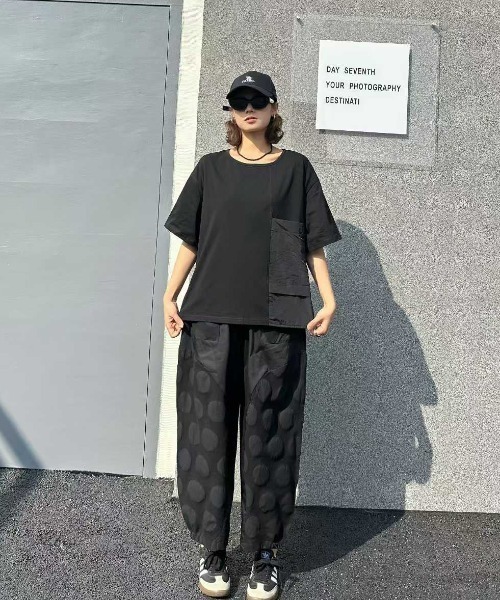 WESTSEA(ウエストシー)の「ドット切替 バルーンカーゴパンツ ワイドシルエット(その他パンツ・レディース・ブラック・FREE)」の7枚目の写真