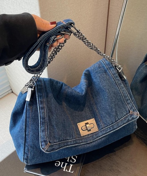 LETee(レティー)の「ヴィンテージライクな風合いが魅力◎デニムショルダーバッグ(ショルダーバッグ・レディース・サックスブルー/ブラック/ブルー・FREE)」の21枚目の写真