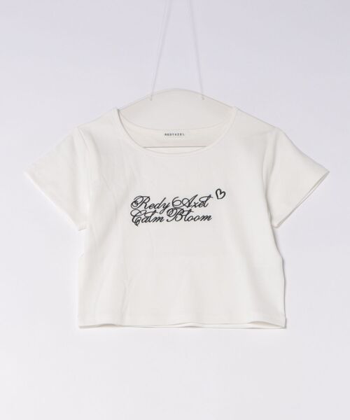 REDYAZEL(レディアゼル)の「カリグラフィーロゴエンブロイダリークロップドTシャツ(Tシャツ/カットソー・レディース・ブラック/ホワイト/ベージュ/ミント・FREE)」の14枚目の写真