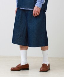 【セットアップ対応】メッシュデニムバギーショーツ
