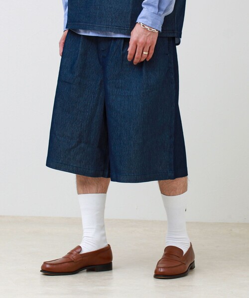 GLOSTER(グロスター)の「【セットアップ対応】メッシュデニムバギーショーツ(その他パンツ・メンズ・サックスブルー/インディゴブルー/チャコールグレー・L/M)」の3枚目の写真