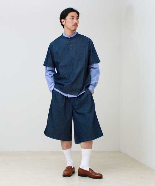 GLOSTER(グロスター)の「【セットアップ対応】メッシュデニムバギーショーツ(その他パンツ・メンズ・サックスブルー/インディゴブルー/チャコールグレー・L/M)」の4枚目の写真