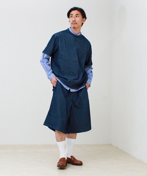 GLOSTER(グロスター)の「【セットアップ対応】メッシュデニムバギーショーツ(その他パンツ・メンズ・サックスブルー/インディゴブルー/チャコールグレー・L/M)」の6枚目の写真
