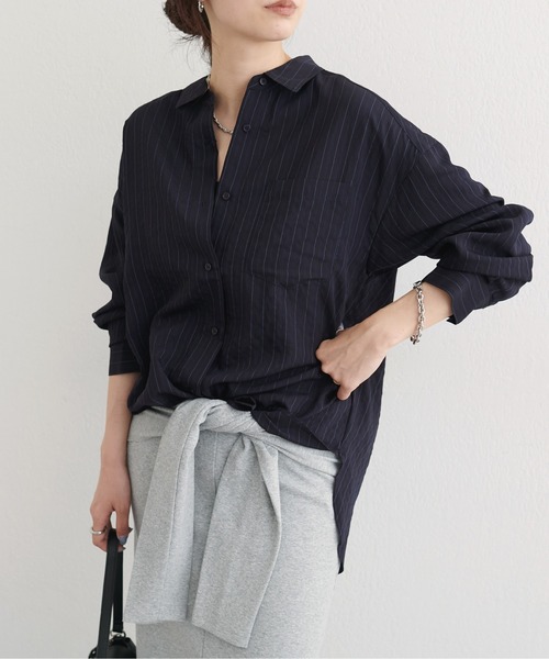 LARUTA（ラルータ）の「【LARUTA】［WEB限定］ダブルストライプシャツ（シャツ/ブラウス・レディース・イエロー/ブラウン/オフホワイト/ネイビー・MEDIUM）」の3枚目の写真