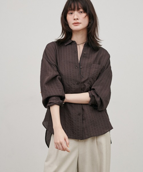 LARUTA（ラルータ）の「【LARUTA】［WEB限定］ダブルストライプシャツ（シャツ/ブラウス・レディース・イエロー/ブラウン/オフホワイト・MEDIUM）」の22枚目の写真