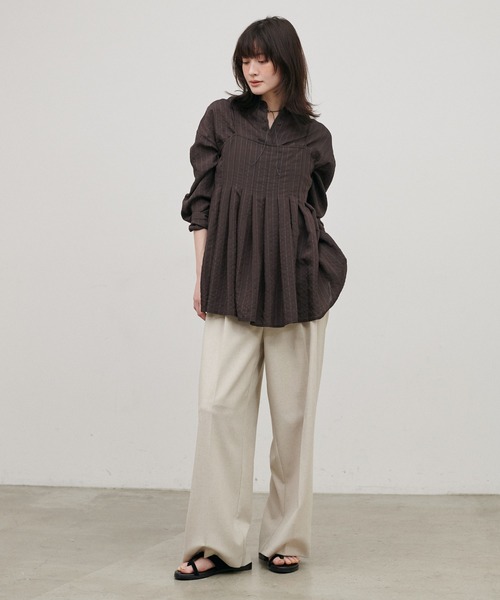 LARUTA（ラルータ）の「【LARUTA】［WEB限定］ダブルストライプシャツ（シャツ/ブラウス・レディース・イエロー/ブラウン/オフホワイト・MEDIUM）」の19枚目の写真