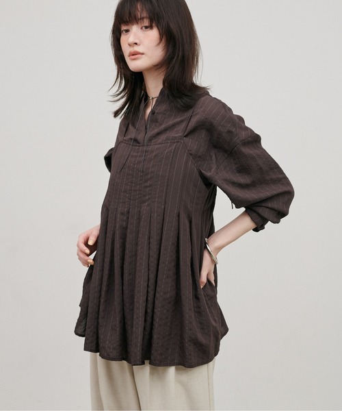 LARUTA（ラルータ）の「【LARUTA】［WEB限定］ダブルストライプシャツ（シャツ/ブラウス・レディース・イエロー/ブラウン/オフホワイト・MEDIUM）」の18枚目の写真