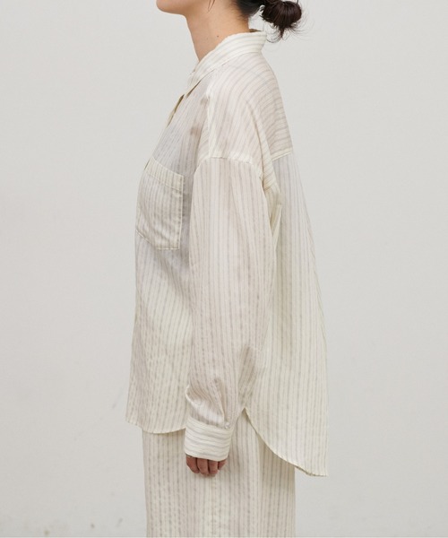 LARUTA（ラルータ）の「【LARUTA】［WEB限定］ダブルストライプシャツ（シャツ/ブラウス・レディース・イエロー/ブラウン/オフホワイト・MEDIUM）」の7枚目の写真