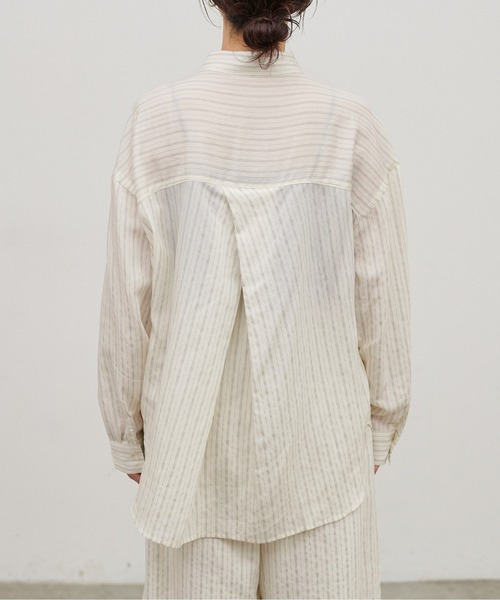 LARUTA（ラルータ）の「【LARUTA】［WEB限定］ダブルストライプシャツ（シャツ/ブラウス・レディース・イエロー/ブラウン/オフホワイト・MEDIUM）」の8枚目の写真