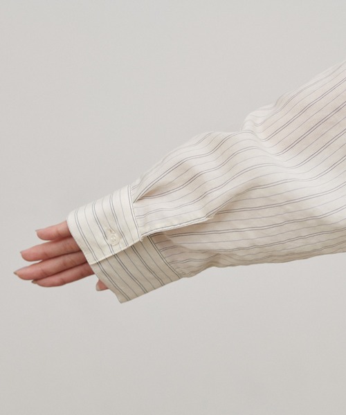 LARUTA（ラルータ）の「【LARUTA】［WEB限定］ダブルストライプシャツ（シャツ/ブラウス・レディース・イエロー/ブラウン/オフホワイト・MEDIUM）」の4枚目の写真