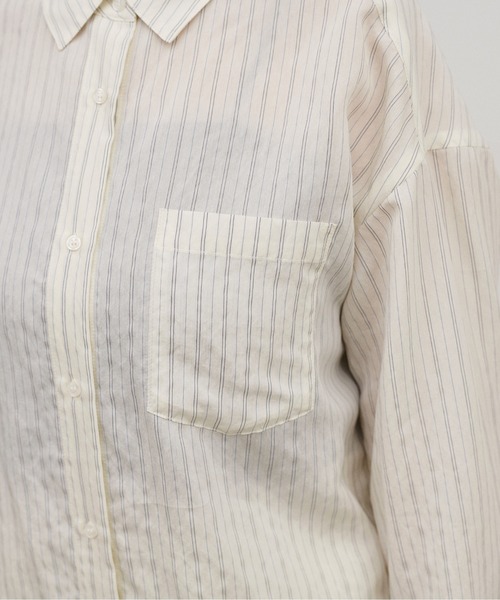 LARUTA（ラルータ）の「【LARUTA】［WEB限定］ダブルストライプシャツ（シャツ/ブラウス・レディース・イエロー/ブラウン/オフホワイト・MEDIUM）」の11枚目の写真