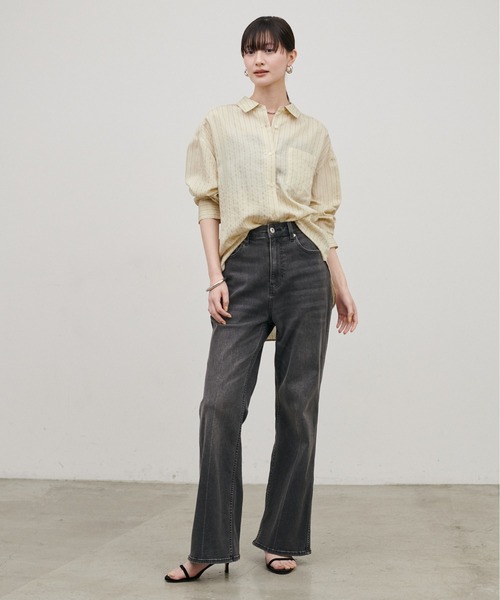 LARUTA（ラルータ）の「【LARUTA】［WEB限定］ダブルストライプシャツ（シャツ/ブラウス・レディース・イエロー/ブラウン/オフホワイト・MEDIUM）」の14枚目の写真