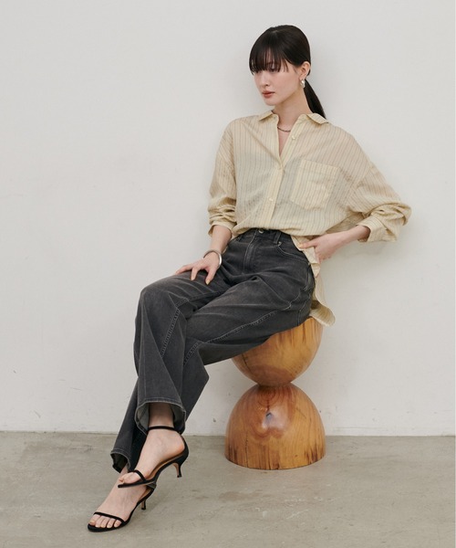 LARUTA（ラルータ）の「【LARUTA】［WEB限定］ダブルストライプシャツ（シャツ/ブラウス・レディース・イエロー/ブラウン/オフホワイト・MEDIUM）」の16枚目の写真