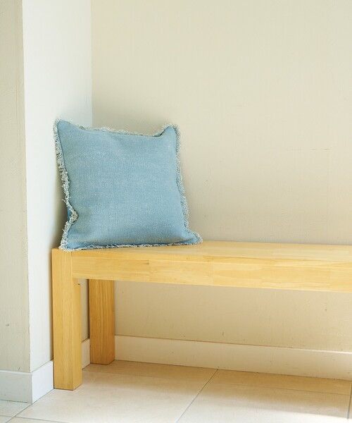 collex（コレックス）の「【RugRu】JASON クッションカバー 45×45 フリンジクッションカバー（クッション/クッションカバー・レディース・アイボリー/ブルー・フリー）」の8枚目の写真
