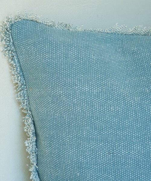 collex（コレックス）の「【RugRu】JASON クッションカバー 45×45 フリンジクッションカバー（クッション/クッションカバー・レディース・アイボリー/ブルー・フリー）」の9枚目の写真