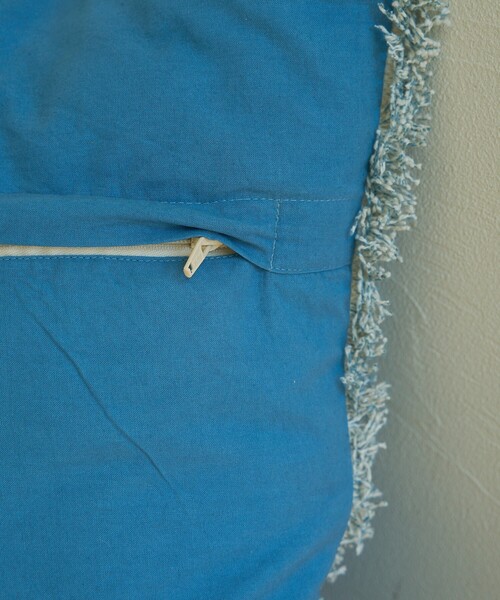 collex（コレックス）の「【RugRu】JASON クッションカバー 45×45 フリンジクッションカバー（クッション/クッションカバー・レディース・アイボリー/ブルー・フリー）」の10枚目の写真