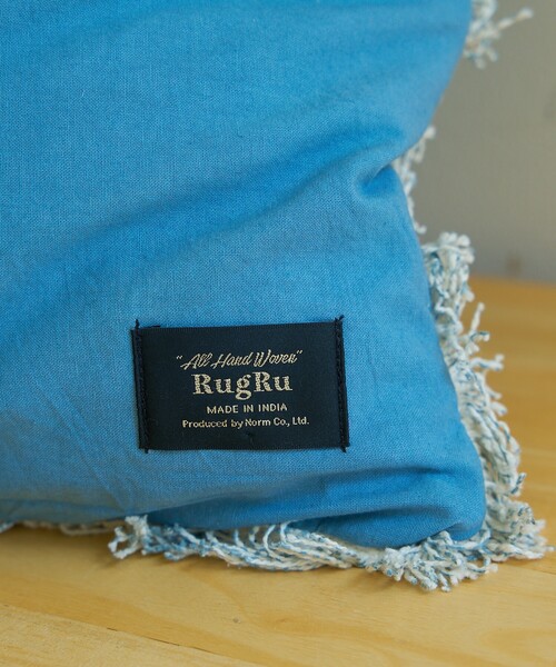 collex（コレックス）の「【RugRu】JASON クッションカバー 45×45 フリンジクッションカバー（クッション/クッションカバー・レディース・アイボリー/ブルー・フリー）」の11枚目の写真