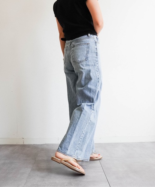 Fabby fabby(ファビィーファビィー)の「【大人の抜け感】ゴールドライントングフラットサンダル(サンダル・レディース・ブラック/ブラウン/ゴールド・MEDIUM/LARGE/SMALL)」の20枚目の写真