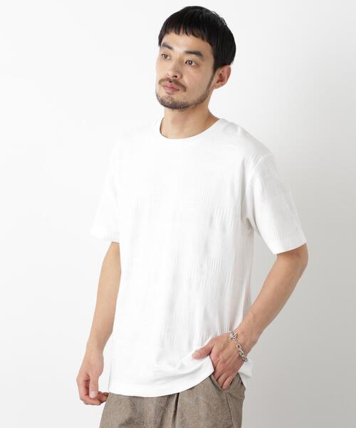 NANO universe(ナノユニバース)の「リンクスジャガードTシャツ 半袖(Tシャツ/カットソー・メンズ・ネイビー/ホワイト/ブラック・L/M/S)」の17枚目の写真