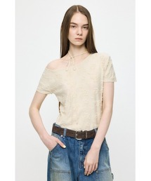 MOUSSY | FLORAL JACQUARD CUT トップス(Tシャツ/カットソー)