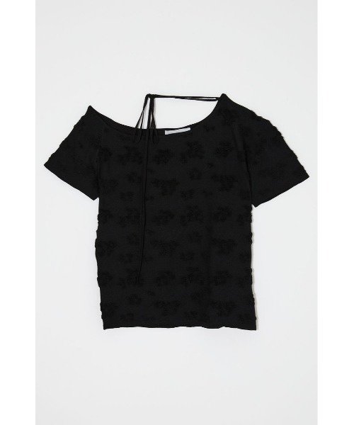 MOUSSY(マウジー)の「FLORAL JACQUARD CUT トップス(Tシャツ/カットソー・レディース・オレンジ/ブラック/オフホワイト・FREE)」の3枚目の写真