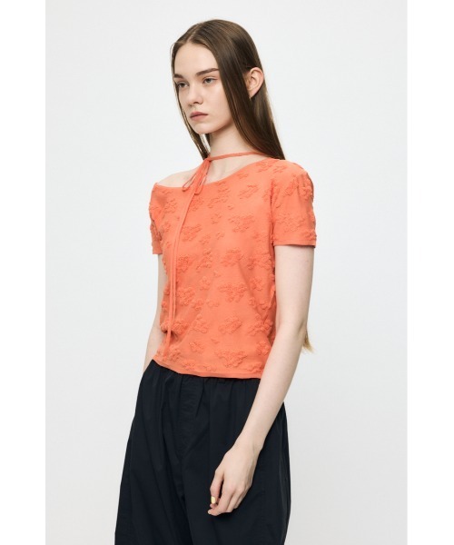 MOUSSY(マウジー)の「FLORAL JACQUARD CUT トップス(Tシャツ/カットソー・レディース・オレンジ/ブラック/オフホワイト・FREE)」の8枚目の写真