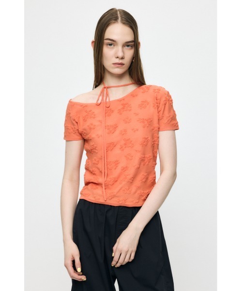 MOUSSY(マウジー)の「FLORAL JACQUARD CUT トップス(Tシャツ/カットソー・レディース・オレンジ/ブラック/オフホワイト・FREE)」の9枚目の写真