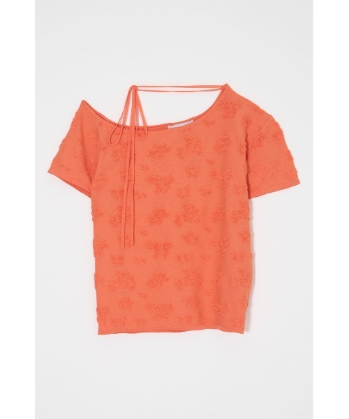 MOUSSY(マウジー)の「FLORAL JACQUARD CUT トップス(Tシャツ/カットソー・レディース・オレンジ/ブラック/オフホワイト・FREE)」の10枚目の写真
